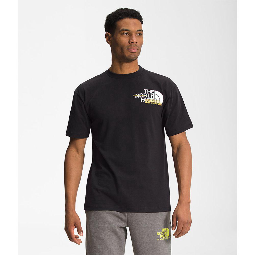 The North Face Coordinates Κοντό Μανίκι Ανδρικα T Shirt - Μαυρα (PJFV65231)